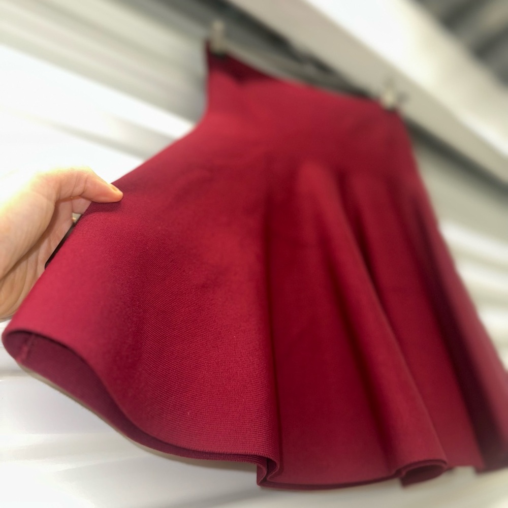 BCBG Red High-Low Mini Skirt for Cocktail